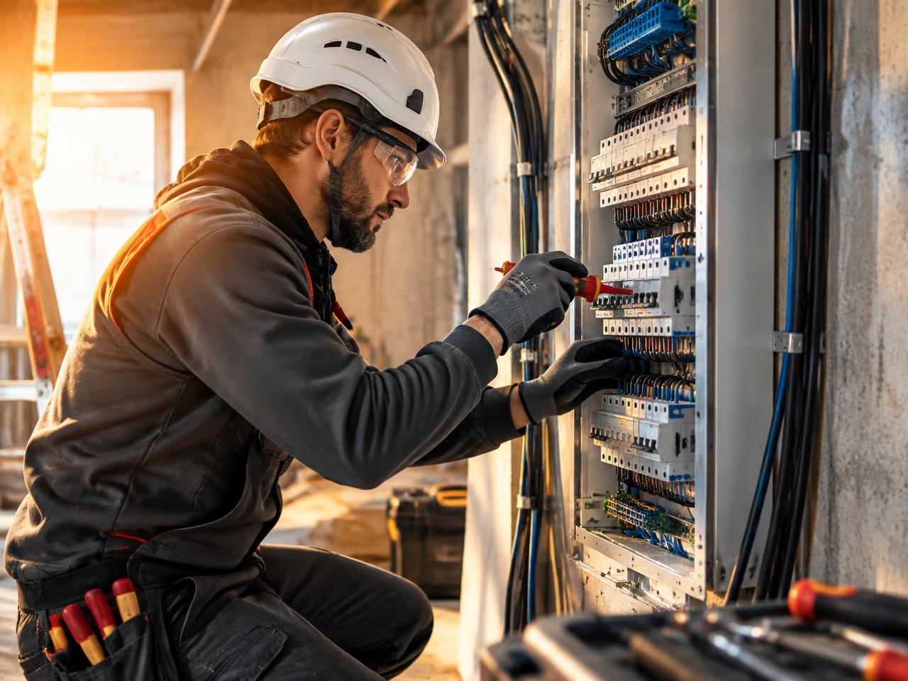Elektriker bei der Arbeit