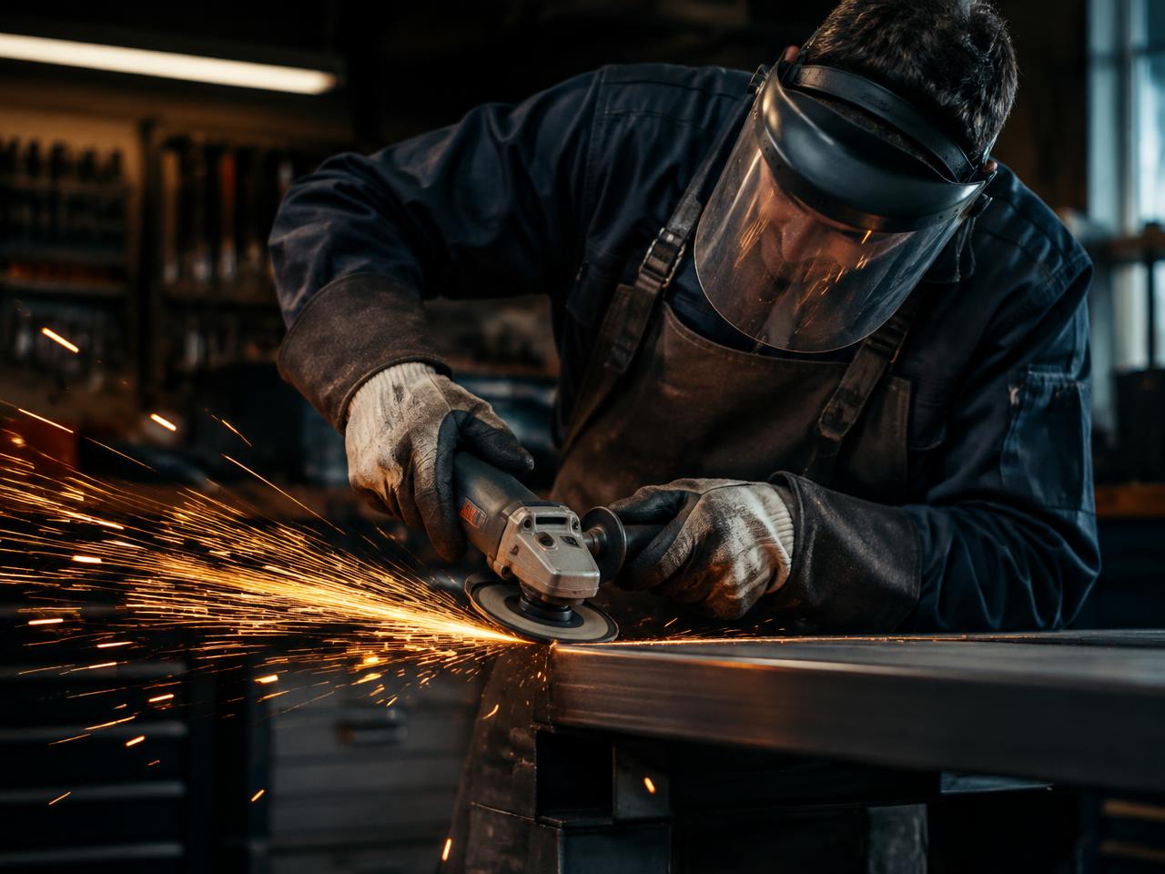 Metallbauer in der Werkstatt